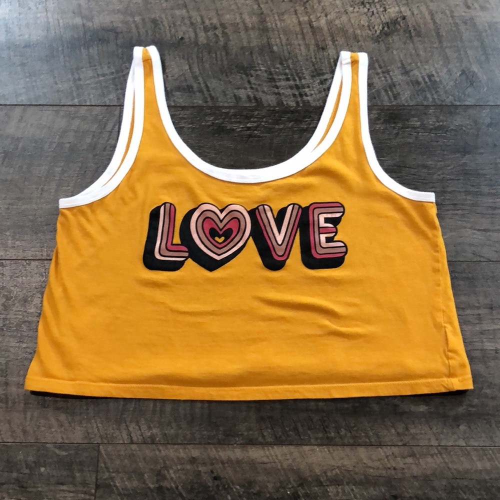 FREEZE MUSTARD YELLOW LOVE CROP TOP (M-JR)